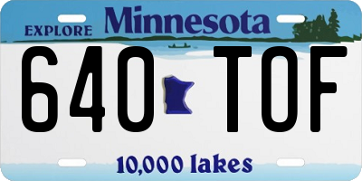 MN license plate 640TOF