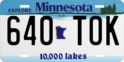 MN license plate 640TOK