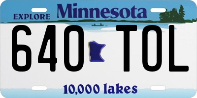 MN license plate 640TOL