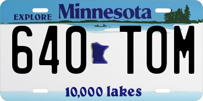 MN license plate 640TOM