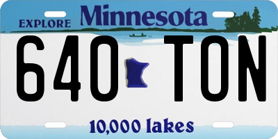 MN license plate 640TON