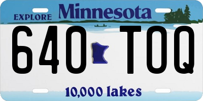 MN license plate 640TOQ