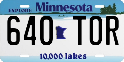 MN license plate 640TOR
