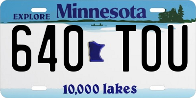 MN license plate 640TOU