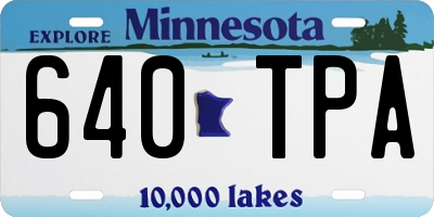 MN license plate 640TPA