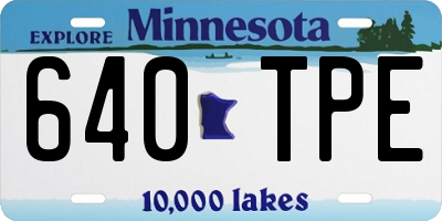 MN license plate 640TPE