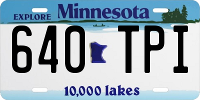 MN license plate 640TPI