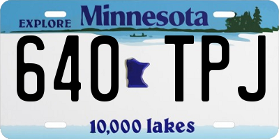 MN license plate 640TPJ