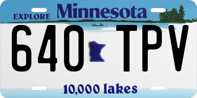 MN license plate 640TPV