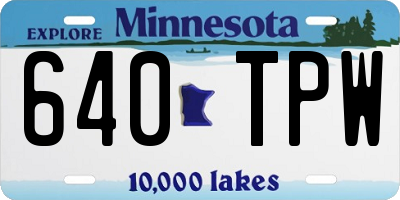 MN license plate 640TPW