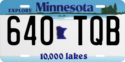 MN license plate 640TQB