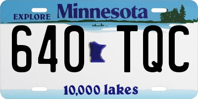 MN license plate 640TQC