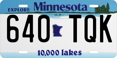 MN license plate 640TQK