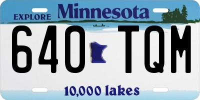 MN license plate 640TQM