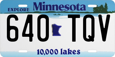 MN license plate 640TQV