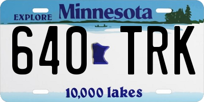 MN license plate 640TRK