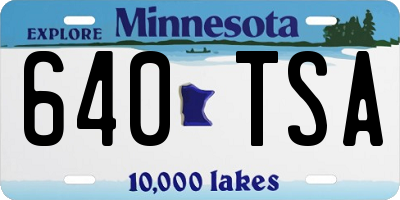 MN license plate 640TSA