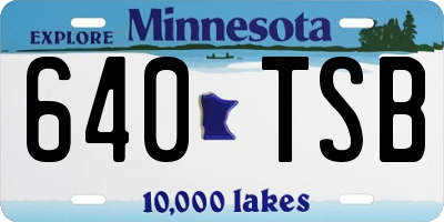 MN license plate 640TSB