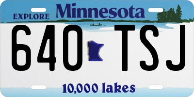 MN license plate 640TSJ