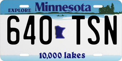 MN license plate 640TSN