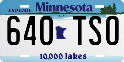 MN license plate 640TSO