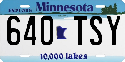 MN license plate 640TSY