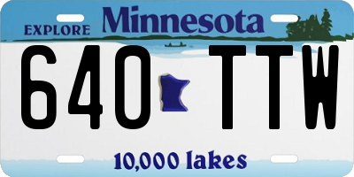 MN license plate 640TTW