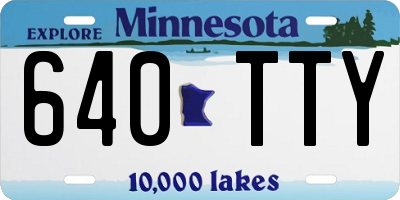 MN license plate 640TTY