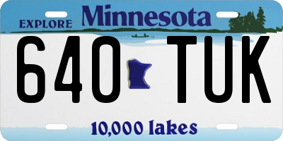 MN license plate 640TUK