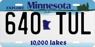 MN license plate 640TUL