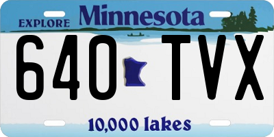 MN license plate 640TVX