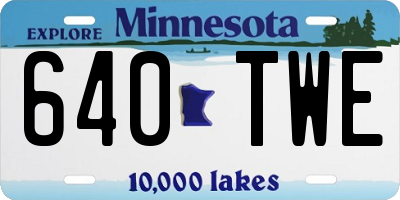 MN license plate 640TWE