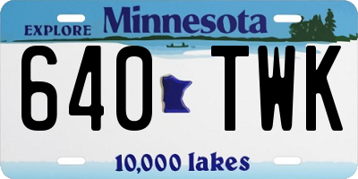 MN license plate 640TWK