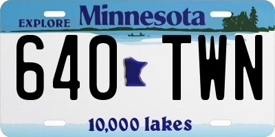 MN license plate 640TWN