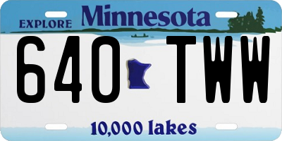 MN license plate 640TWW