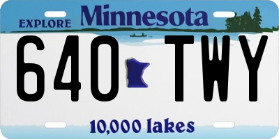 MN license plate 640TWY