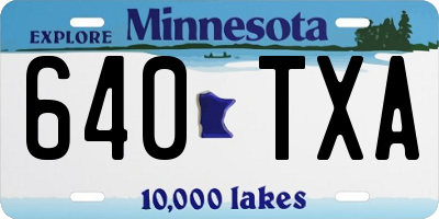 MN license plate 640TXA