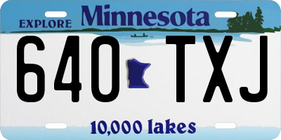 MN license plate 640TXJ