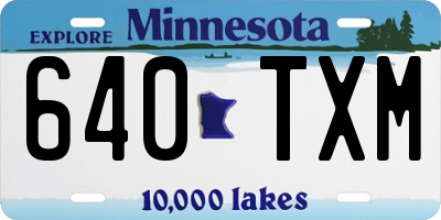 MN license plate 640TXM