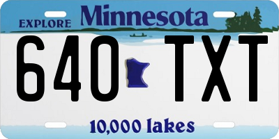 MN license plate 640TXT