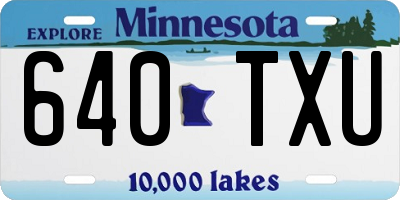 MN license plate 640TXU