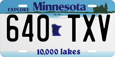 MN license plate 640TXV