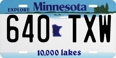 MN license plate 640TXW