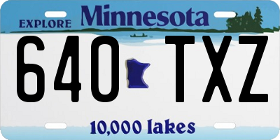 MN license plate 640TXZ