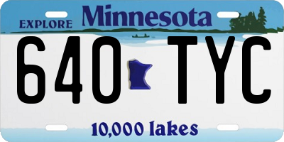 MN license plate 640TYC
