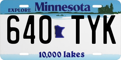 MN license plate 640TYK