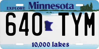 MN license plate 640TYM