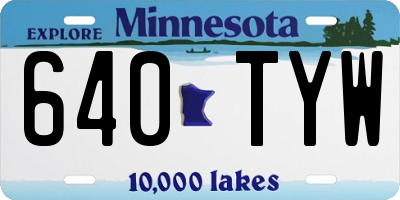 MN license plate 640TYW
