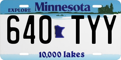 MN license plate 640TYY