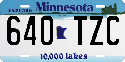 MN license plate 640TZC